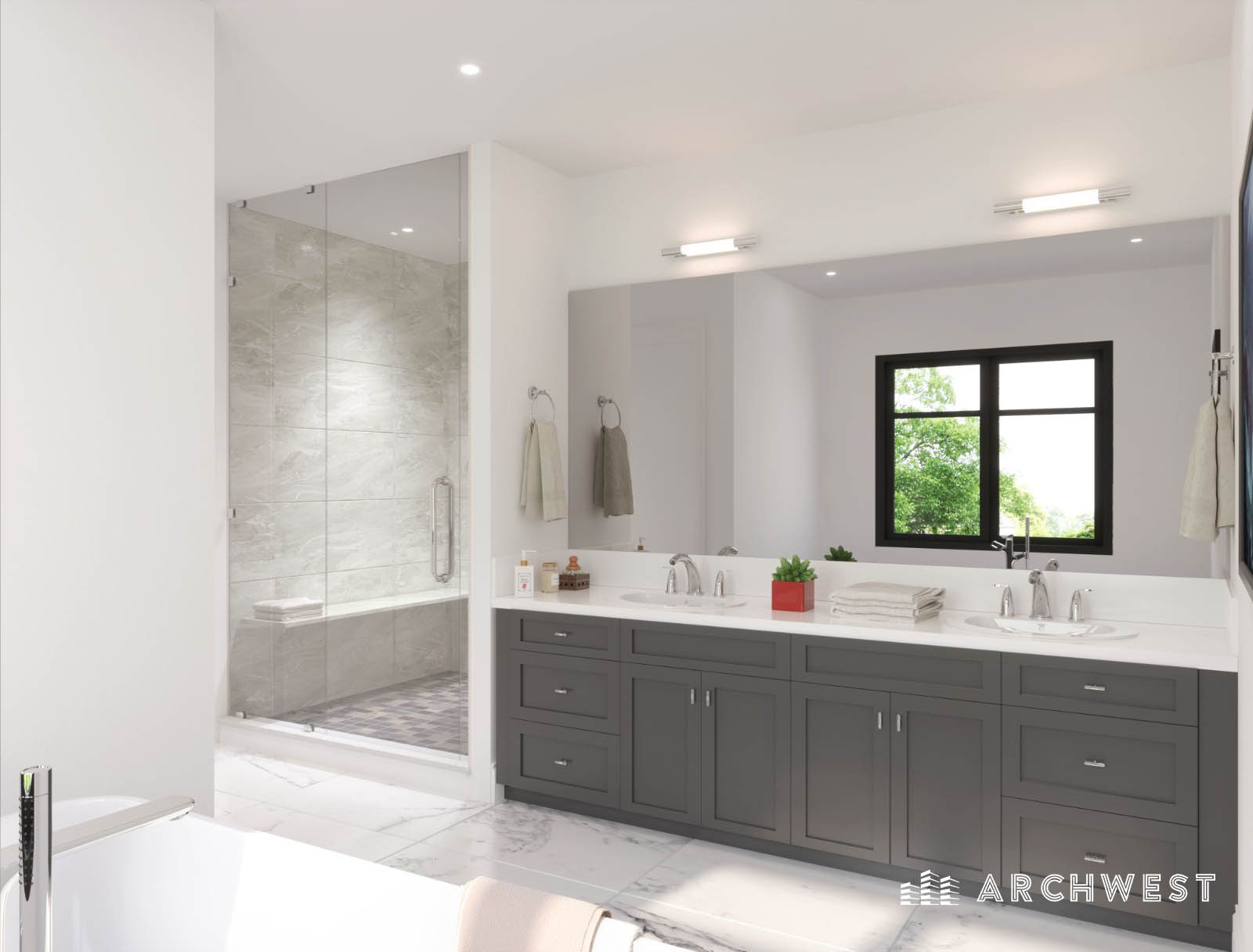 13. 3D Rendering of Bathroom, Denver, Colorado